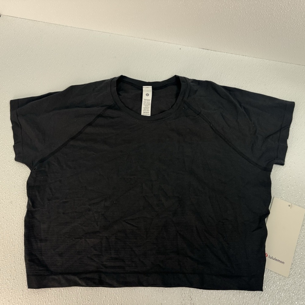 lululemon Swiftly Tech Cropped Short-Sleeve Shirt 2.0 Size 14 Black